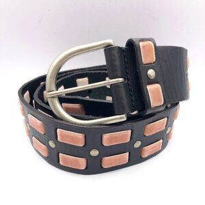 Linea Pelle Pink Velvet Leather Belt | Solid Brass Buckle | Size L